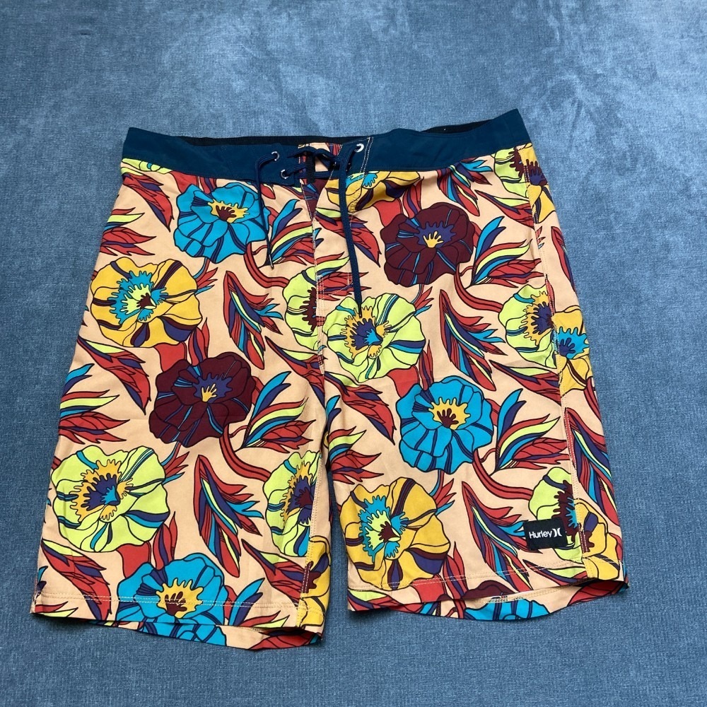 Hurley Weekender Board Shorts Mens 32 Multicolor Floral Drawstring Waist Beach